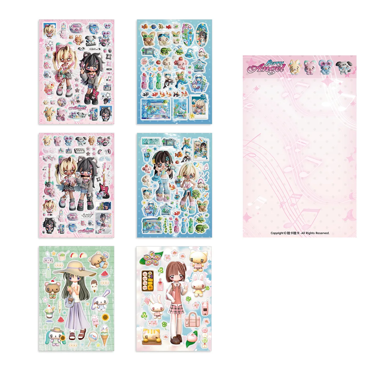 6 قطع من ملصقات شخصيات الرسوم المتحركة اللطيفة لمجلة القصاصات DIY لديكور الحرف اليدوية #4