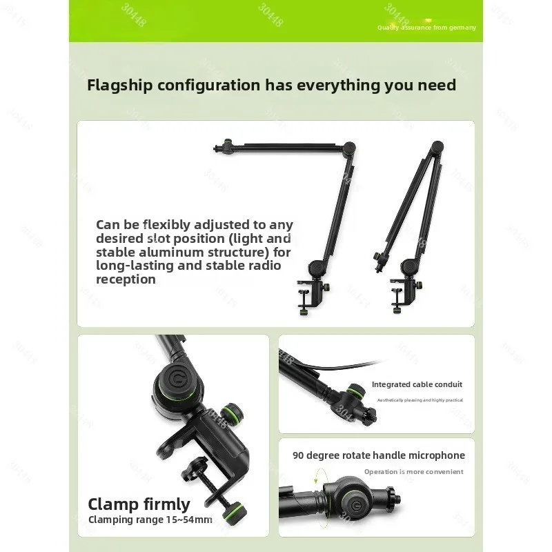 

Microphone Boom Arm Stand Gmstba01 Desktop Clip-on Handheld Dynamic/condenser Mic Stand