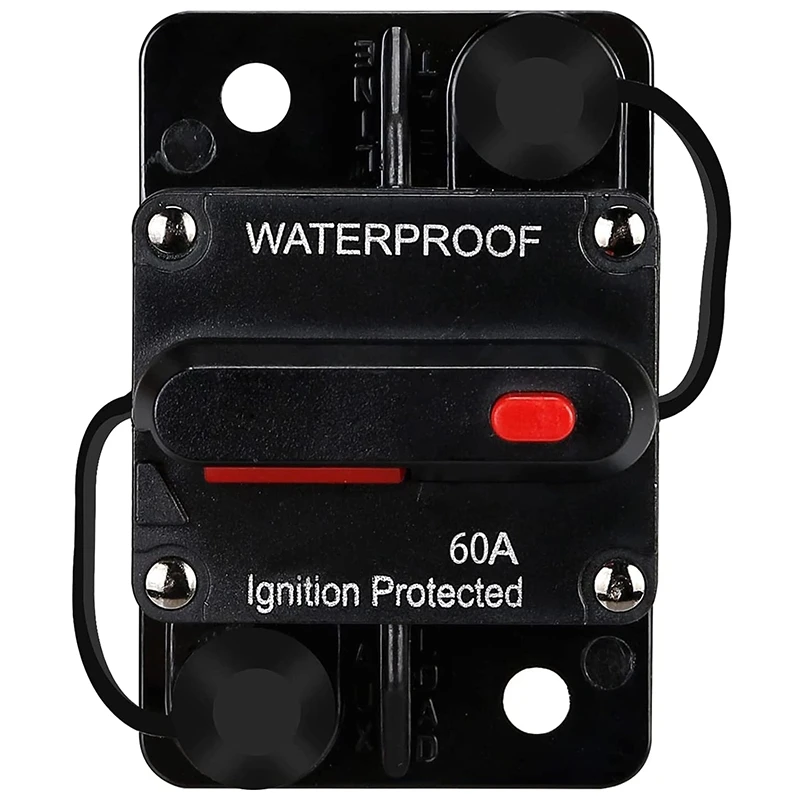 Waterproof Circuit Breaker,With Manual Reset,12V-48V DC,60A,for Car Marine Trolling Motors Boat Power Protect HOT