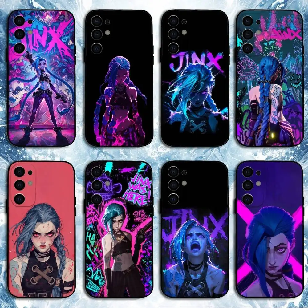 

Anime Arcane Jinx Vi Phone Case For Samsung S25,S24,S23,S22,S21,S20,Plus,Fe,Lite,Others Black Cover