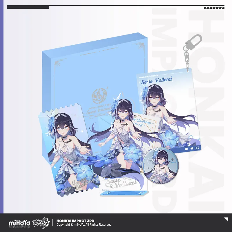 

MiHoYo оригинальный Honkai Impact 3rd официальный Seele день рождения памятная подарочная коробка жизнь косплей значок лазерный билет Seele карта подарок