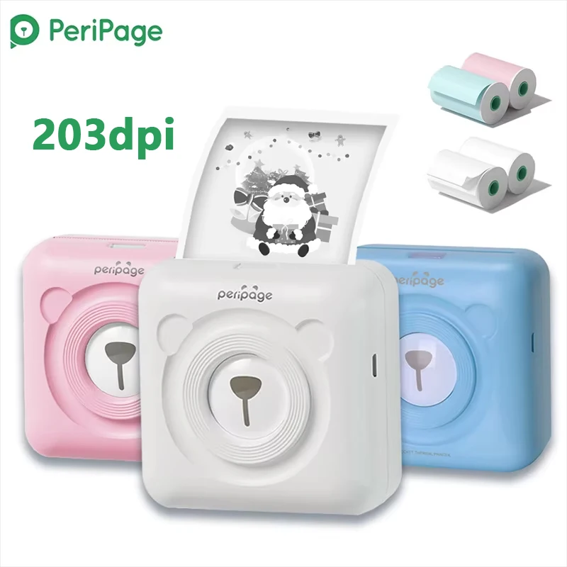 Peripage A6 Mini Pocket Photo Printer Portable Thermal Self-Adhesive Sticker Label Printer Mobile Wireless Label Maker