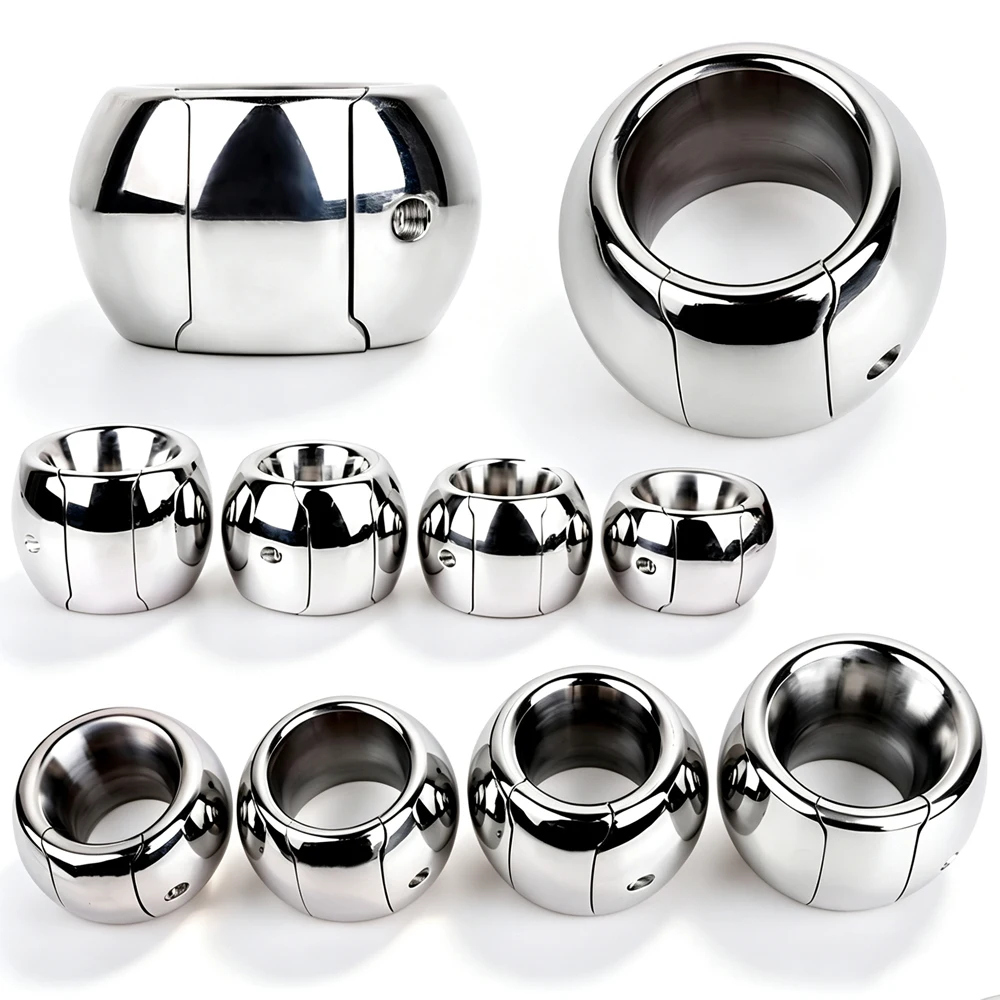 ANOSX Semen Lock Rings Stainless Steel Testicle Drop Rings Heavy Metal Scrotum Stretcher Drop Ring Weight Hanging BDSM Cockring