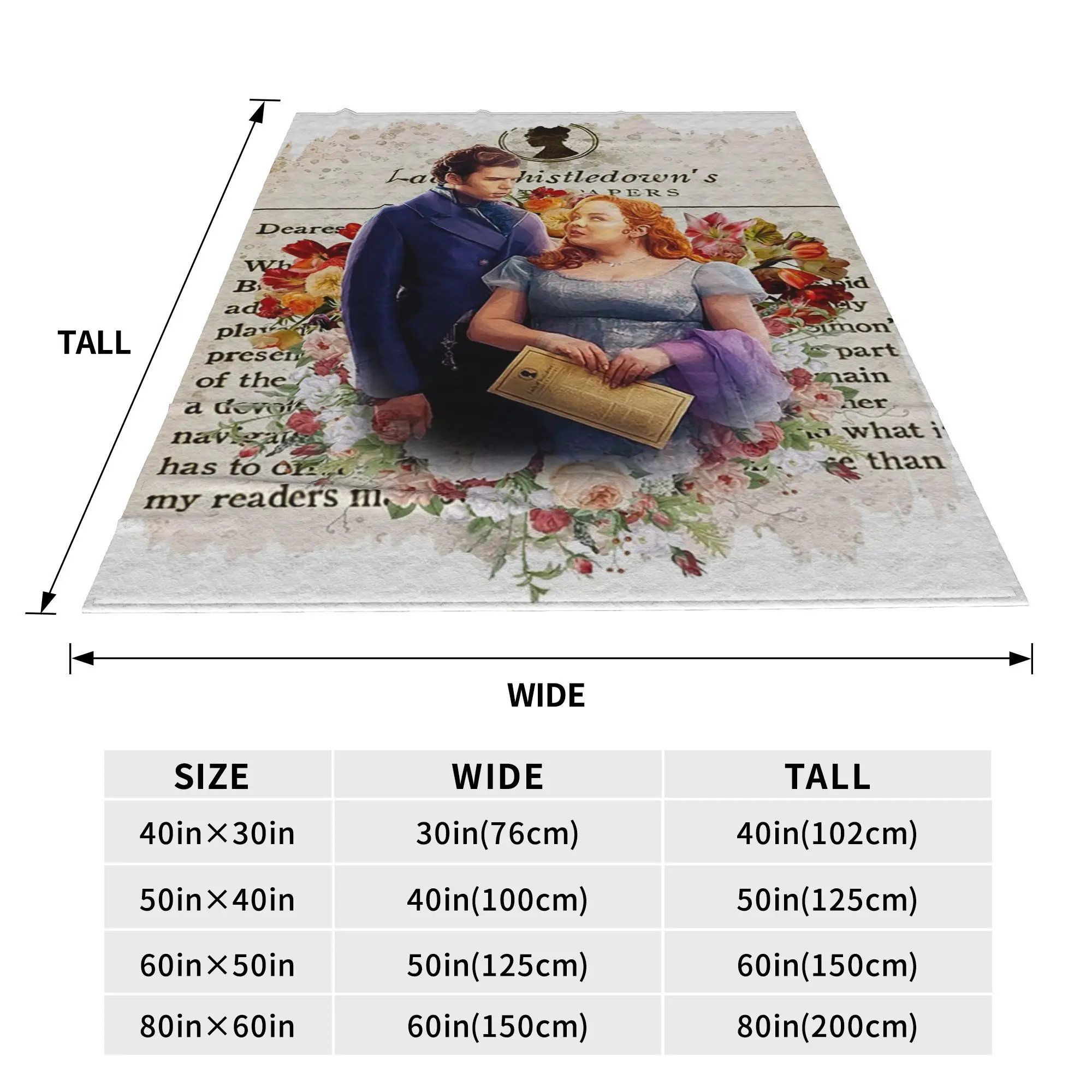 Whistledown Society Papers Netflix Blanket Soft Warm Flannel Throw Blanket Bedding for Bed Living room Picnic Travel Home Couch