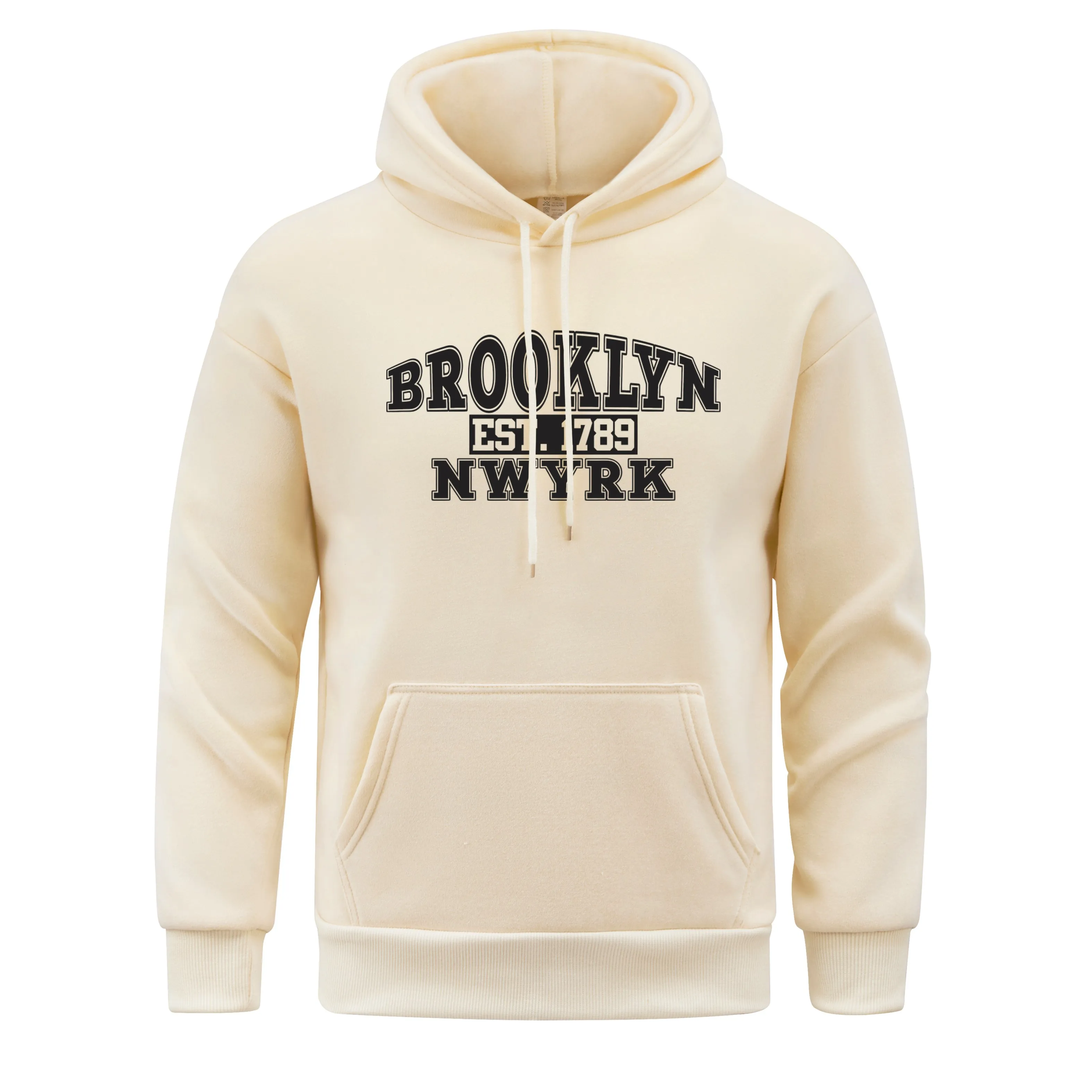 New York America City Hooded Man Usa Brooklyn Hoodies est.1789Men Hoody fur-liner Spring Autumn Clothing