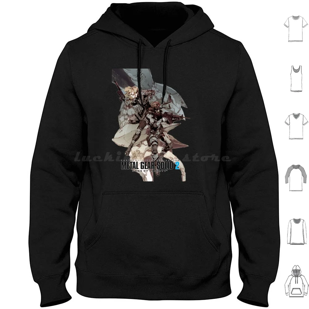 Metal Gear Solid 2 Raiden y Snake Sudadera con capucha de algodón de manga larga Mgs2 Mgs Metal Gear Solid Metal Gear Solid 2 Metal Gear
