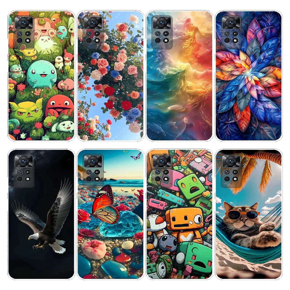 For Redmi Note 11 Case Note 11S Silicone Soft TPU Cute Back Cover for Xiaomi Redmi Note 11 Pro 5G Phone Case on Redmi Note11S