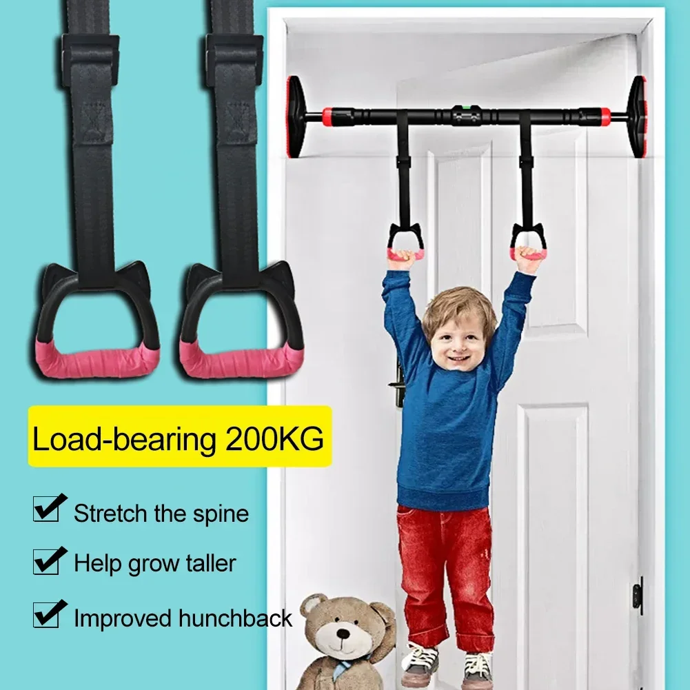 Gymnastics Rings Indoor Non-Slip Bear Load 200KG Exercise Rings For Home Kids Gym Ring With Adjustable Straps Buckles Fitness