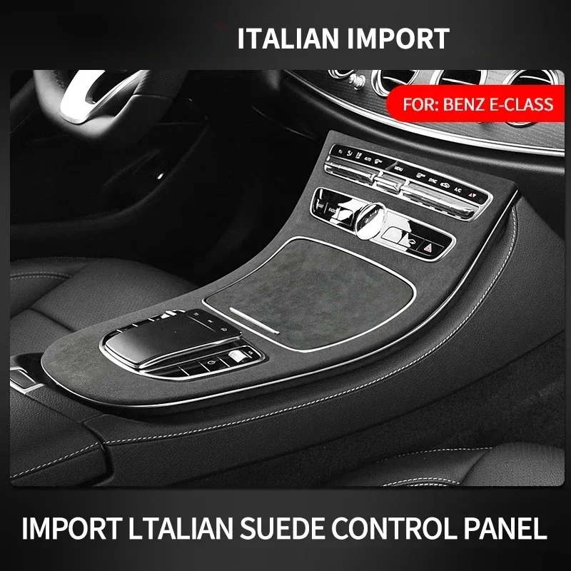 Car Interior Center Console Gear Shift Lever Panel Shell Alcantara Suede For Mercedes Benz E-Class W212 W213 2019-2025
