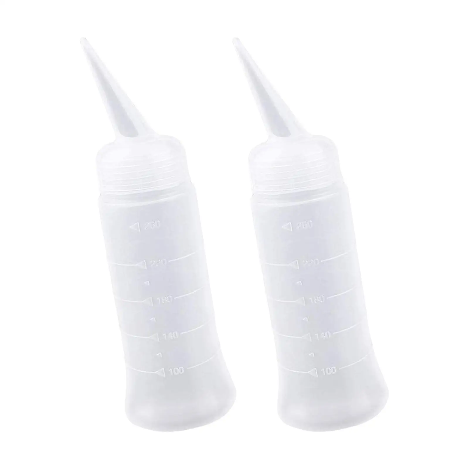 2Pcs Applicator Bottle Hair Coloring Dyeing Bottle Multifunctional 260ml Home DIY Perming Hairdressing Tool Hair Oil Applicator