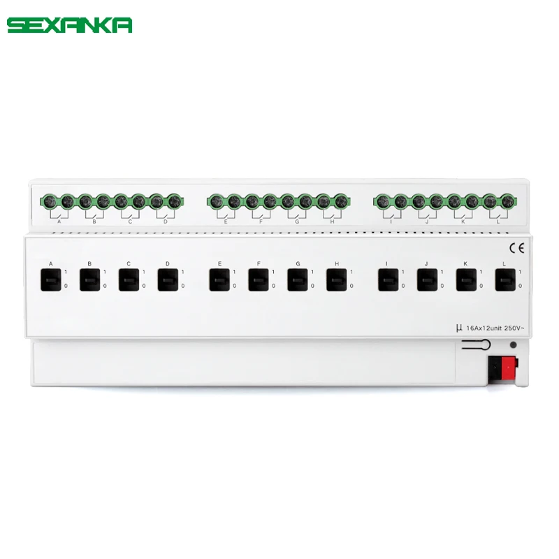 2025 hot sale SEXANKA KNX EIB K-bus Smart Home Automation System Module Actuator KNX 12 Way Smart Wall Switch Actuator Room Cont
