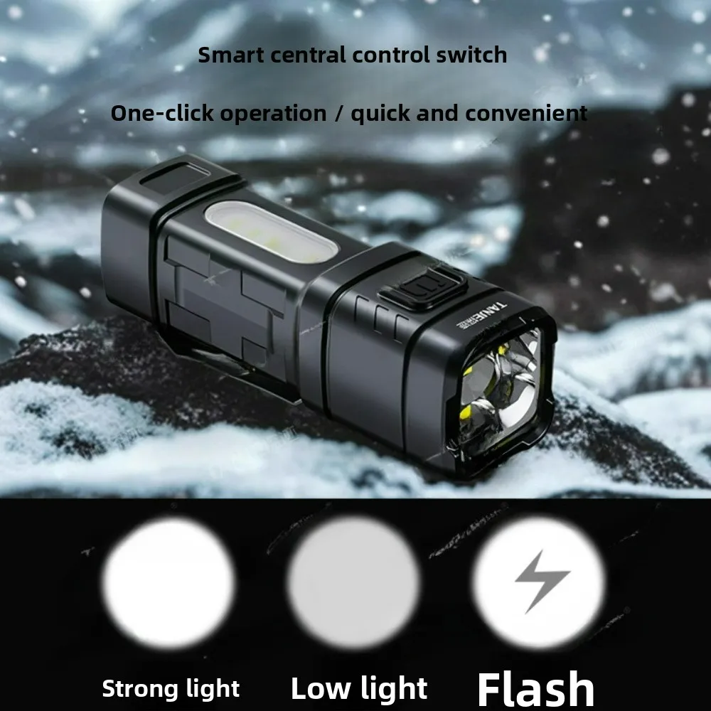 Super Bright Long-Lasting 4-Lens Monster Flashlight Rechargeable Portable Long-Shot Torch for Home & Outdoor Use