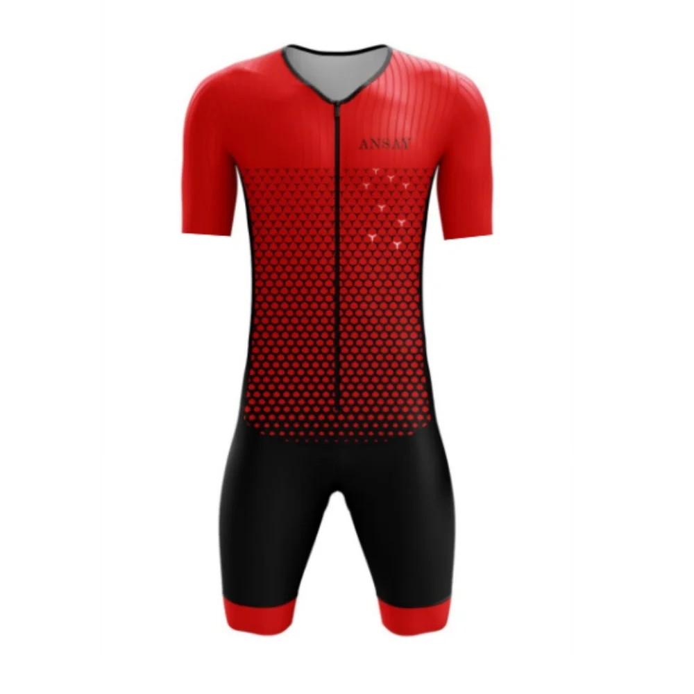 Men's Short Sleeve Triathlon Suit Cycling Skinsuit Long Distance Traithlon Speedsuit Ciclismo Running Swimming Quick Drying Wear - Image 3