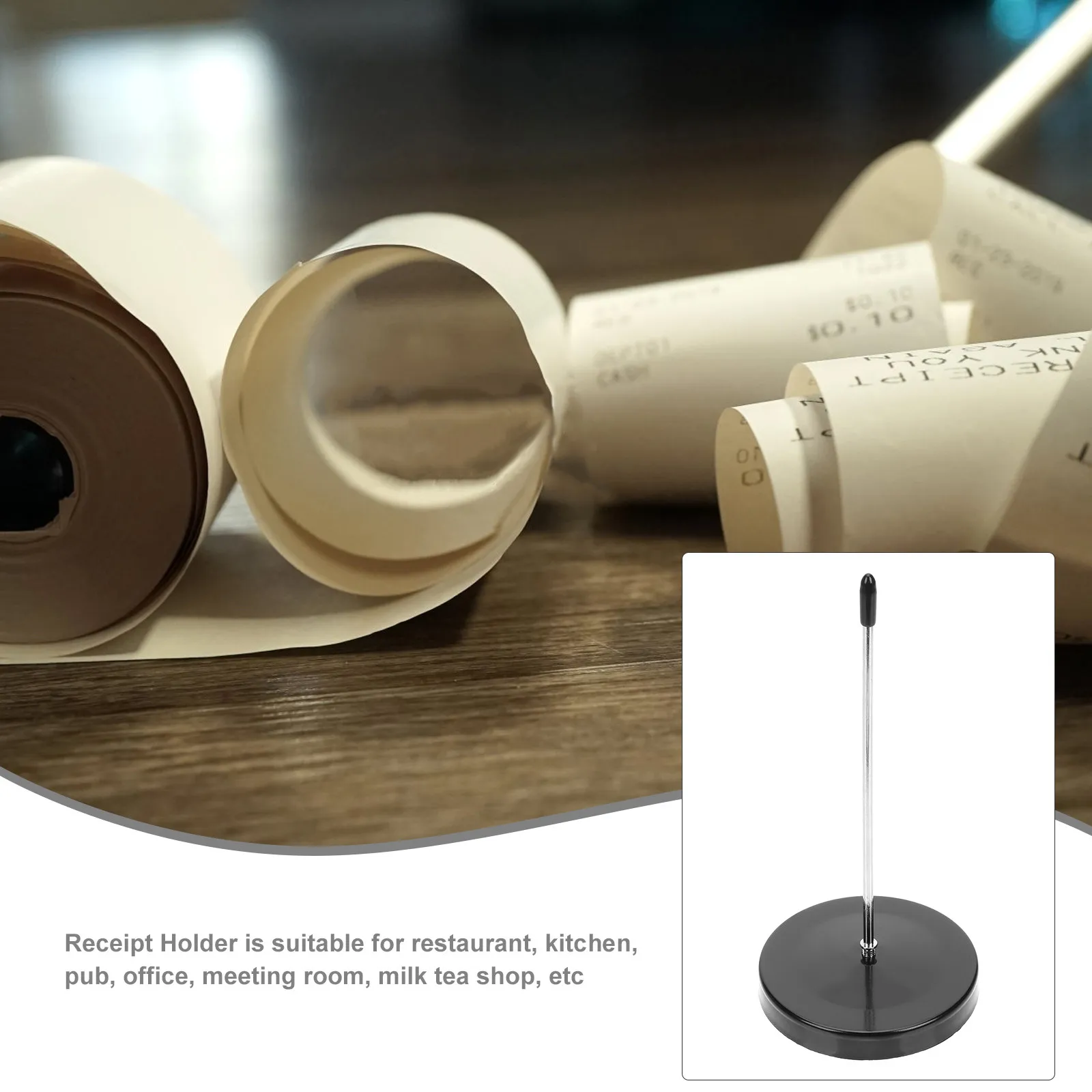 4Pcs Metal Check Spindle Receipt Holder Spike Office Memo Organizer Desk Paper Holder Restaurant Storage Organizer Rod
