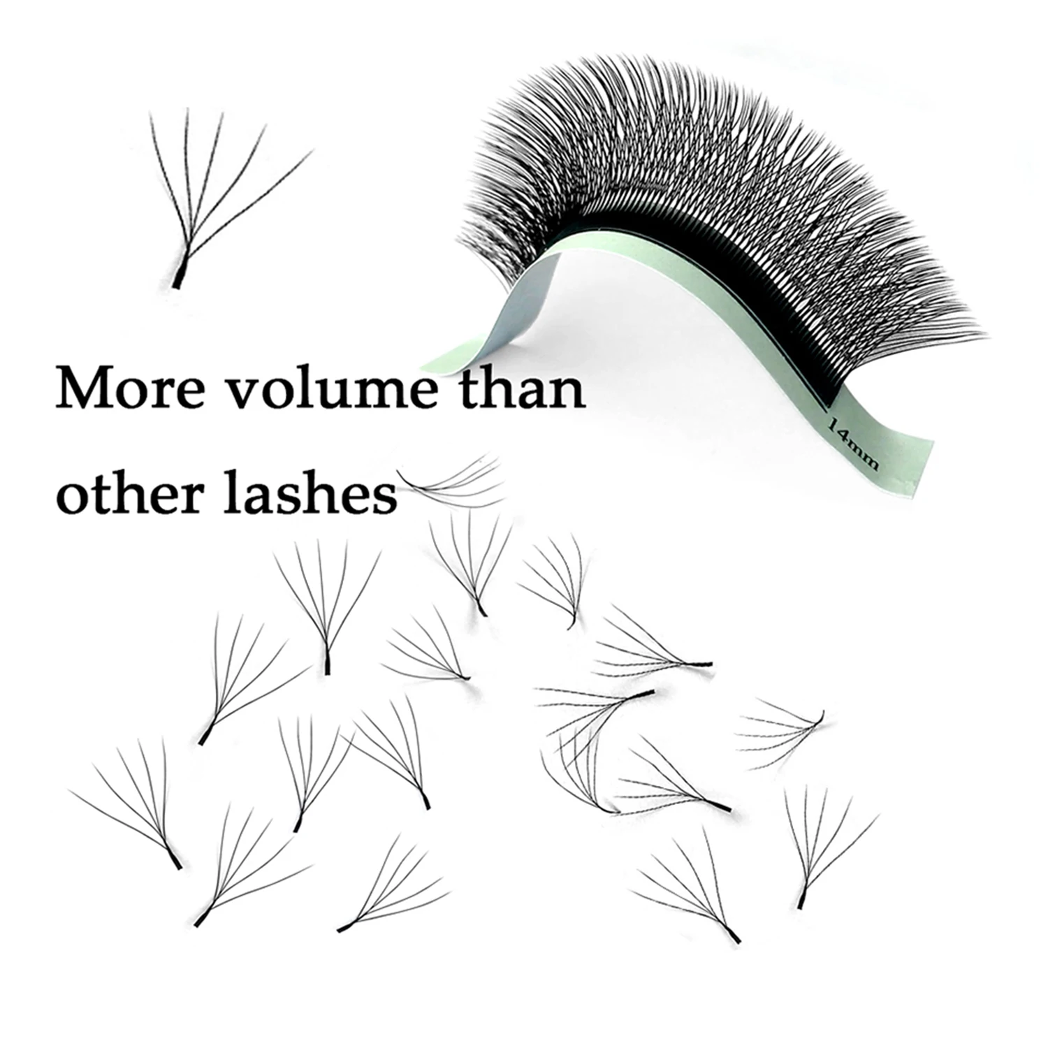 5D W Eyelash CIlios 5D Individual Cluter Lash BUnches 3W 4W 6W Russia Premade Volume Eyelashes 8D Ready made Lash fans Drop Ship