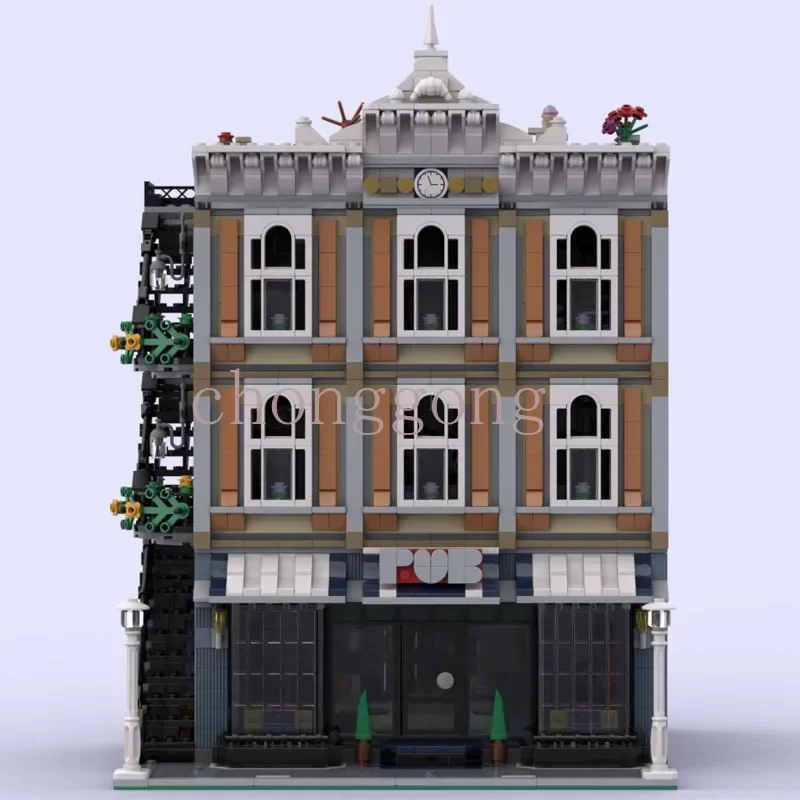 MOC-86285 Downtown Town Square Bar - Assembly Plaza 10255 Street View Building Brick DIY Toys Kids Birthday Gift  Christmas Gift