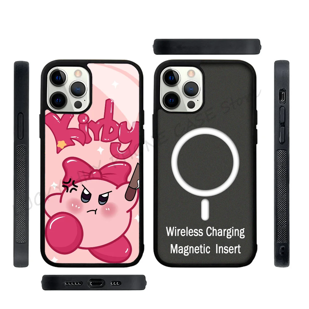 

Phone Case Strong Magnetic For IPhone 15 14 13 Pro Max 11 12 Mini Alex Mirror For Magsafe Kawaii K-kirby Wireless Charging Cover