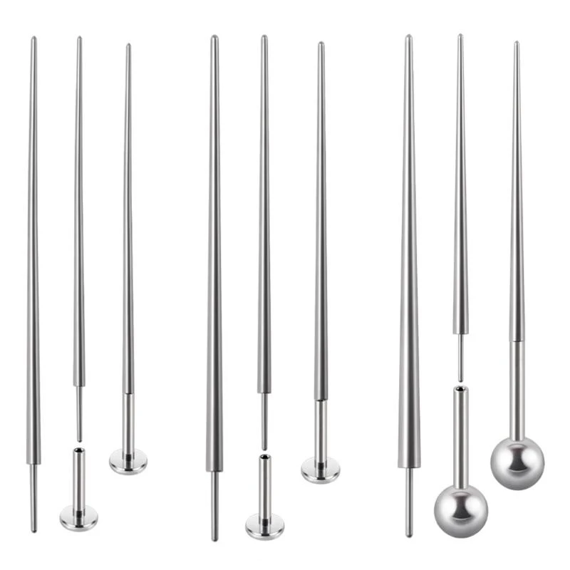  14G/16G/18G Taper Insertion Pin for Nose Ear Pack of 3 Steel Taper Insertion Pin