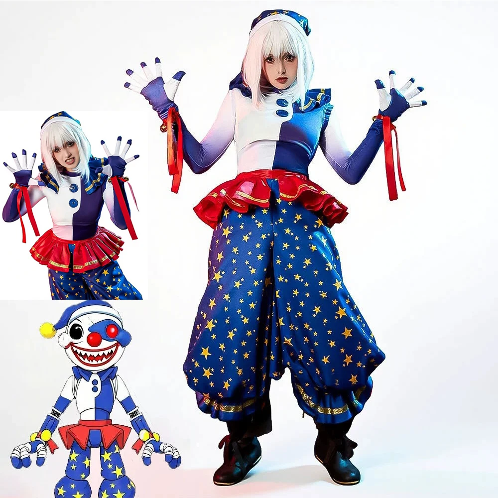 Security Breach Vulnerability Costume de Cosplay Clown Moonfall Moondrop Joker Halloween Anime Ensemble Complet