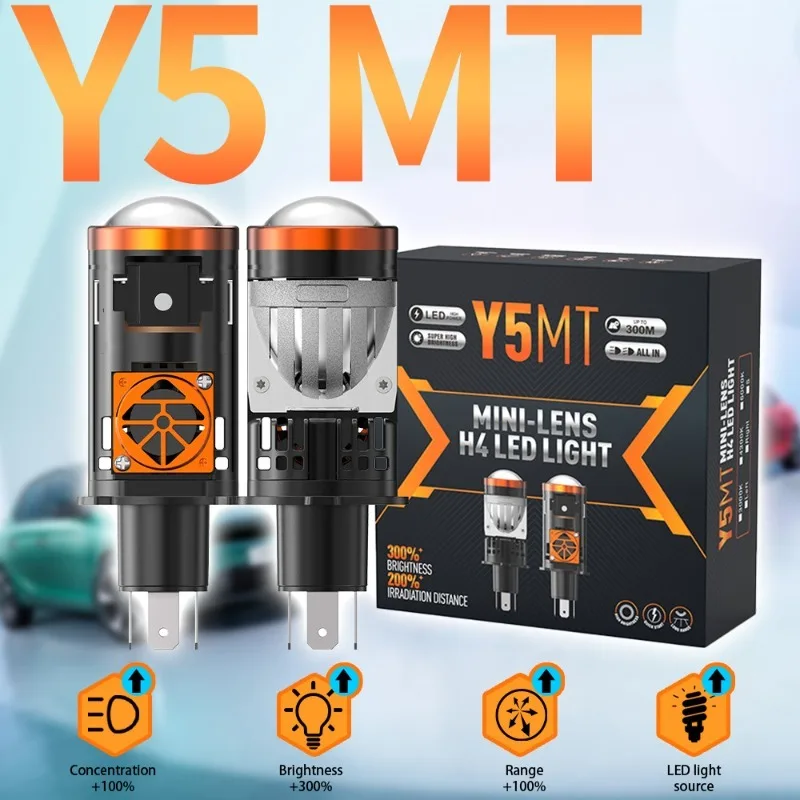 

Светодиодные фары H4 Автомобильные мини-проекторные линзы H4/9003 6000K Дальний ближний свет Автоматические светодиодные фонари с двойным турбовентилятором Автомобильный фонарь