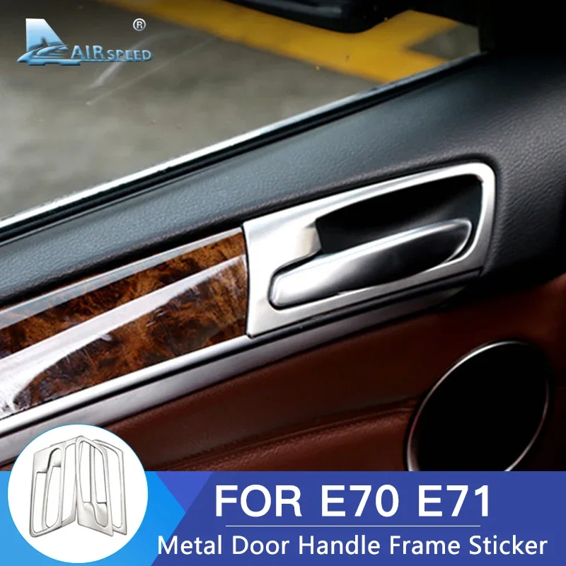 

For BMW X5 E70 X6 E71 Interior Trim Sticker Door Handle Frame Accessory Stainless Steel Decorative Kit Automotive Styling