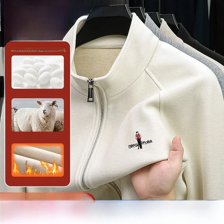 

Paul Hoodie Men's Fce Lined Sportswear Set f Zipper Autumn Winter New Sle Loose Fit Casual Sle Polyester Fiber