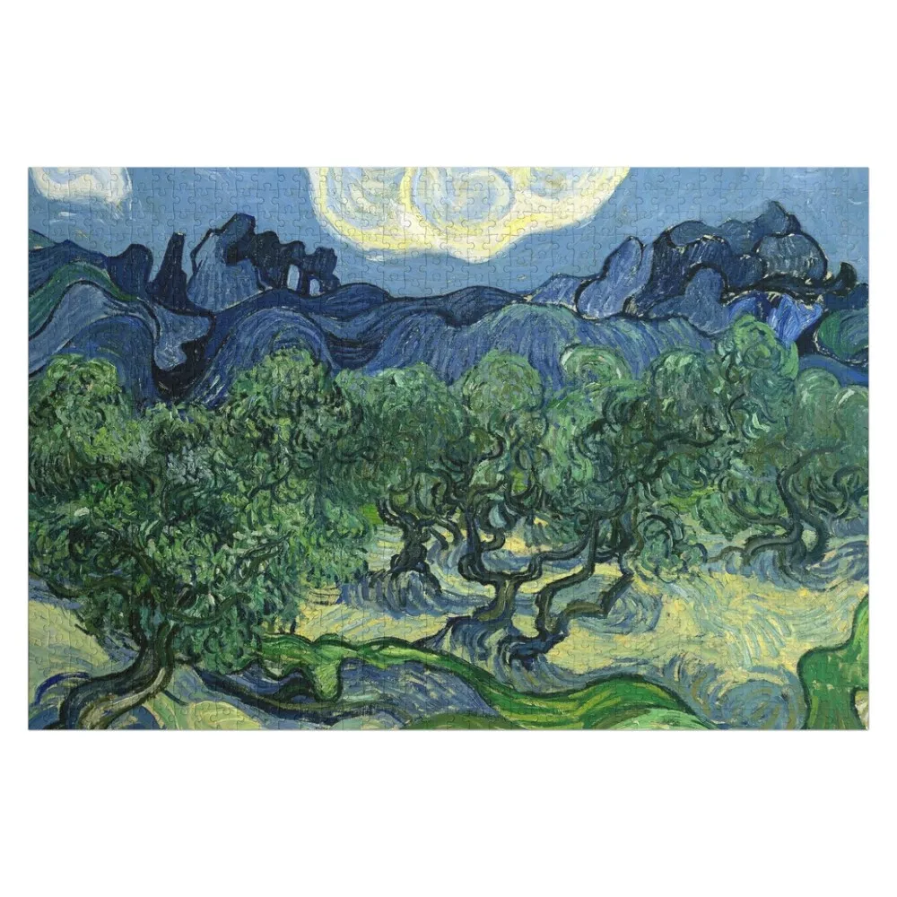 Van Gogh Olive Trees With The Alpilles Jigsaw Puzzle Wooden Adults Personalize Photo Puzzle