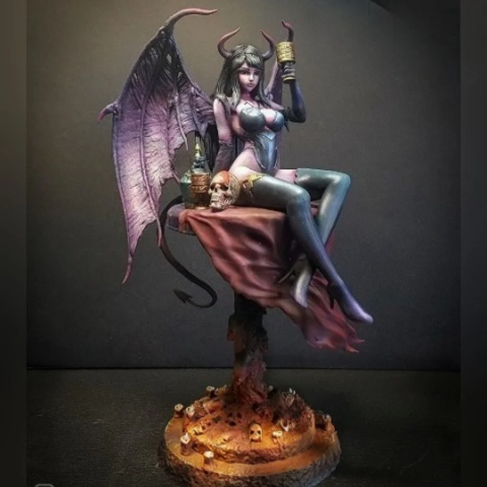 Dark Fantasy Succubus Figure 3D Printed GK Statue Demoness Collectible DIY Coloring Self-assembly Miniature Sculpture Craft