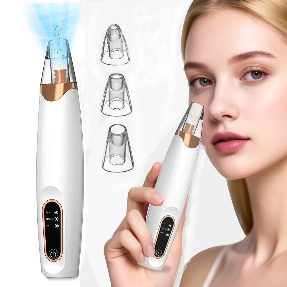 USB ชาร์จ 3 โหมดดูดทําความสะอาดใบหน้าความงามเครื่อง Dead Skin Remover สูญญากาศ Blackhead Removal Skin Care