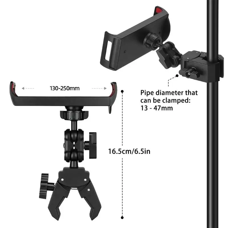 Y1UB Camera stand screen holder with clamp base for travel and studio tasks