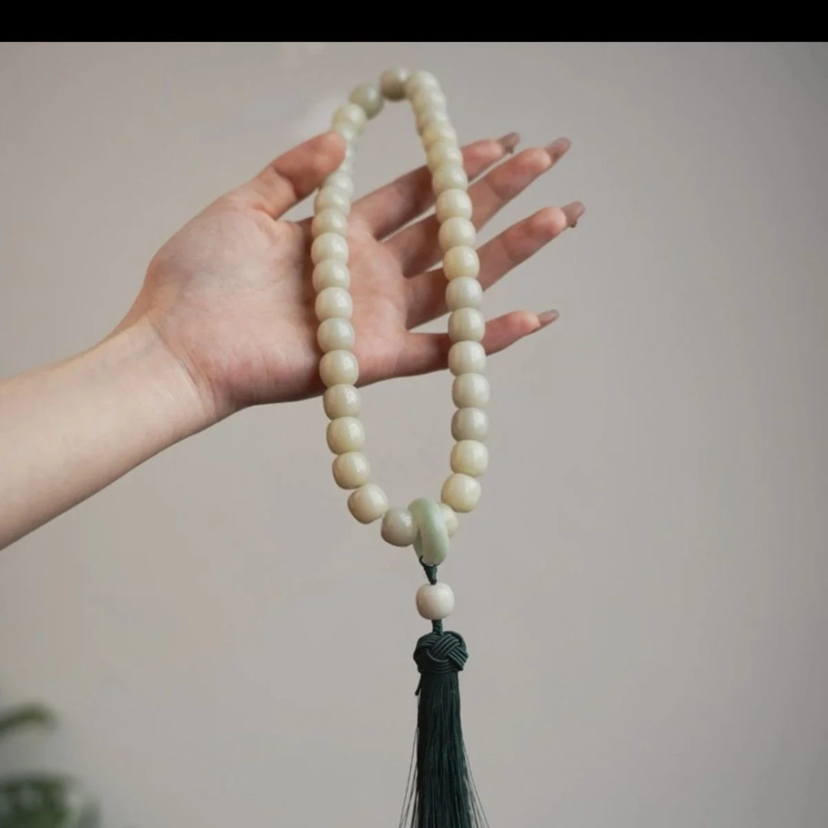 Imagem -04 - Mesmo Jiangnan Misty Chuva Branco Jade Bodhi Handheld Pulseira Buda Bead Art Play