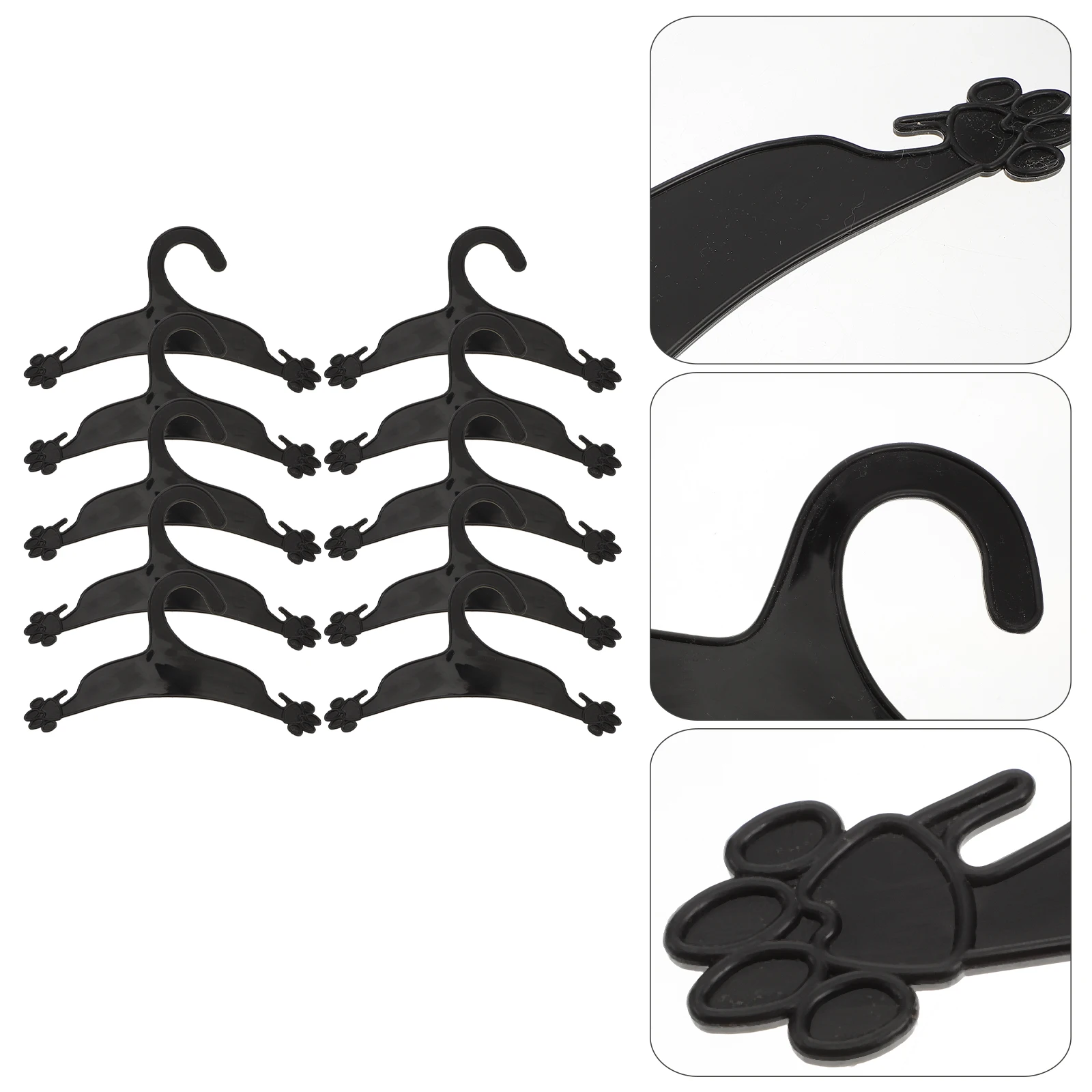 

10pcs Puppy Claw Shaped Mini Plastic Clothes Hanger Windproof Anti S Lightweight Portable Dog Cat Clothes Rack Pet Accessory