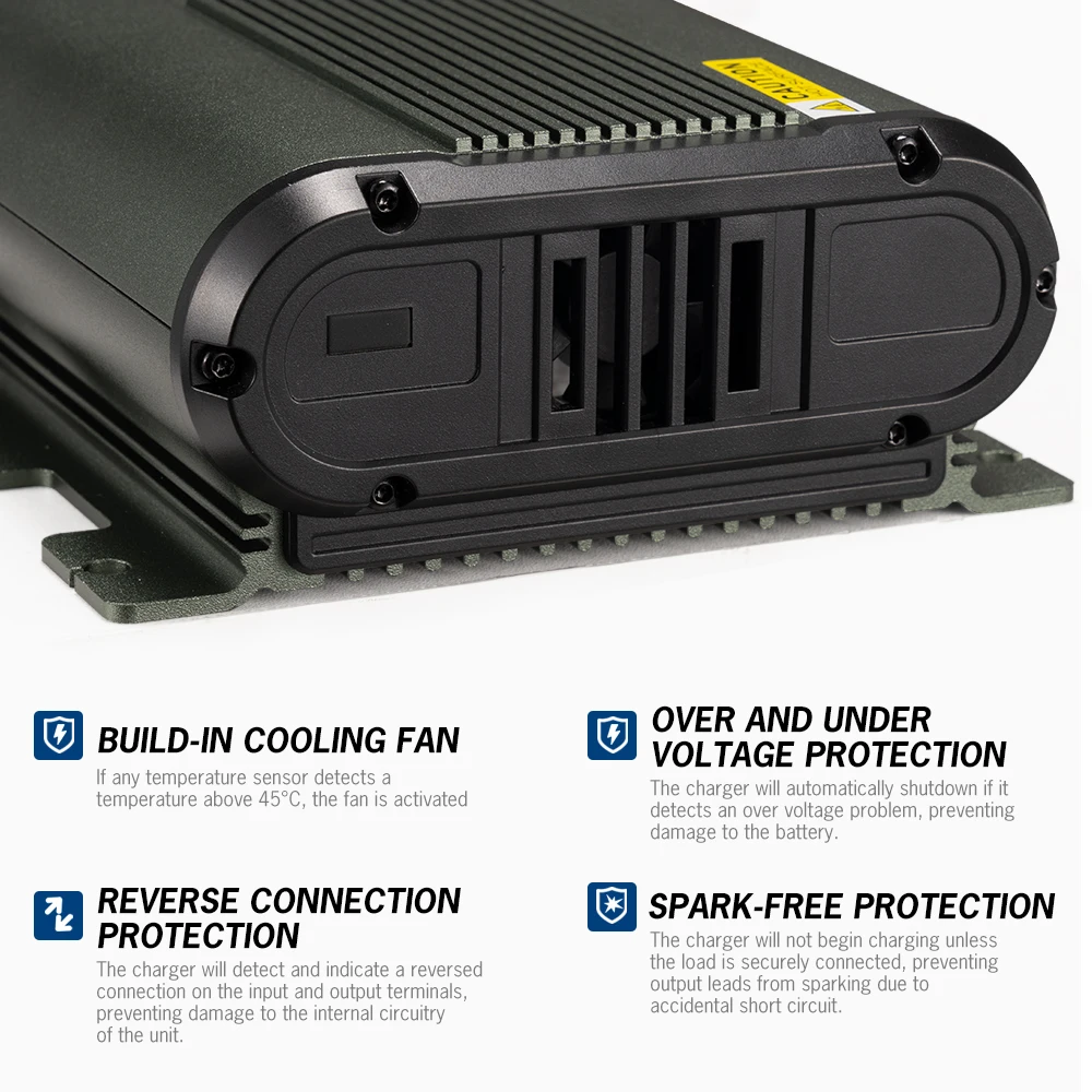 TLF ATEM POWER 4-stage شحن تيار مستمر إلى تيار مستمر شواحن البطاريات 12 فولت 40A تيار مستمر MPPT شاحن البطارية الشمسية مع مروحة التبريد للتخييم RVs