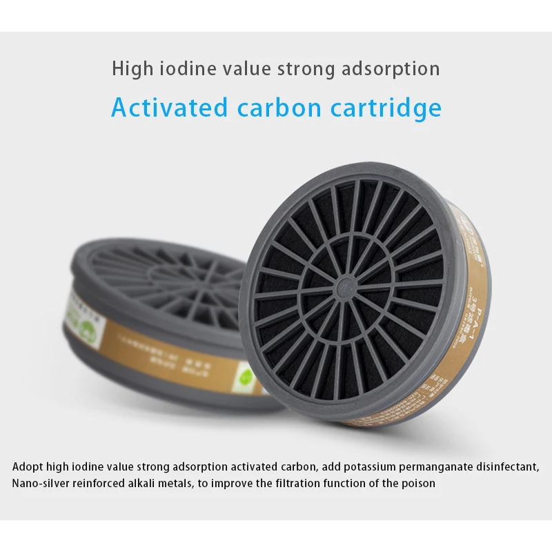 Maska dymna z filtr z węglem aktywnym, ochrona przed kurzem, farbą, chemikaliami, toksycznymi gazami