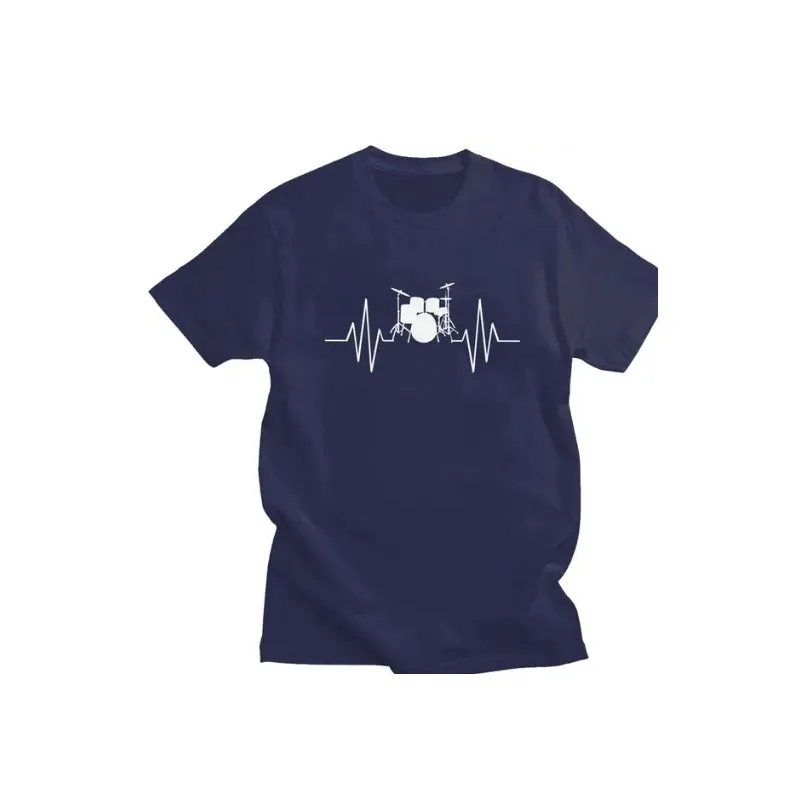 

Male Heartbeat Drums T Shirt Short-Sleeve Cotton Tshirts Unique T-shirt Graphic Drummer Music Tee Tops Oversized Clothes