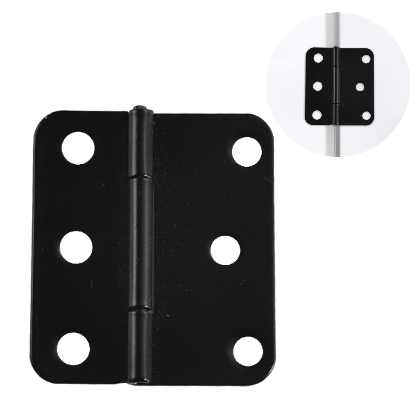 

Door Hinges Black Round Matte Flat Iron Dual Folding Bedroom Residential Standard Interior Door Hinges Windows Hardware Control