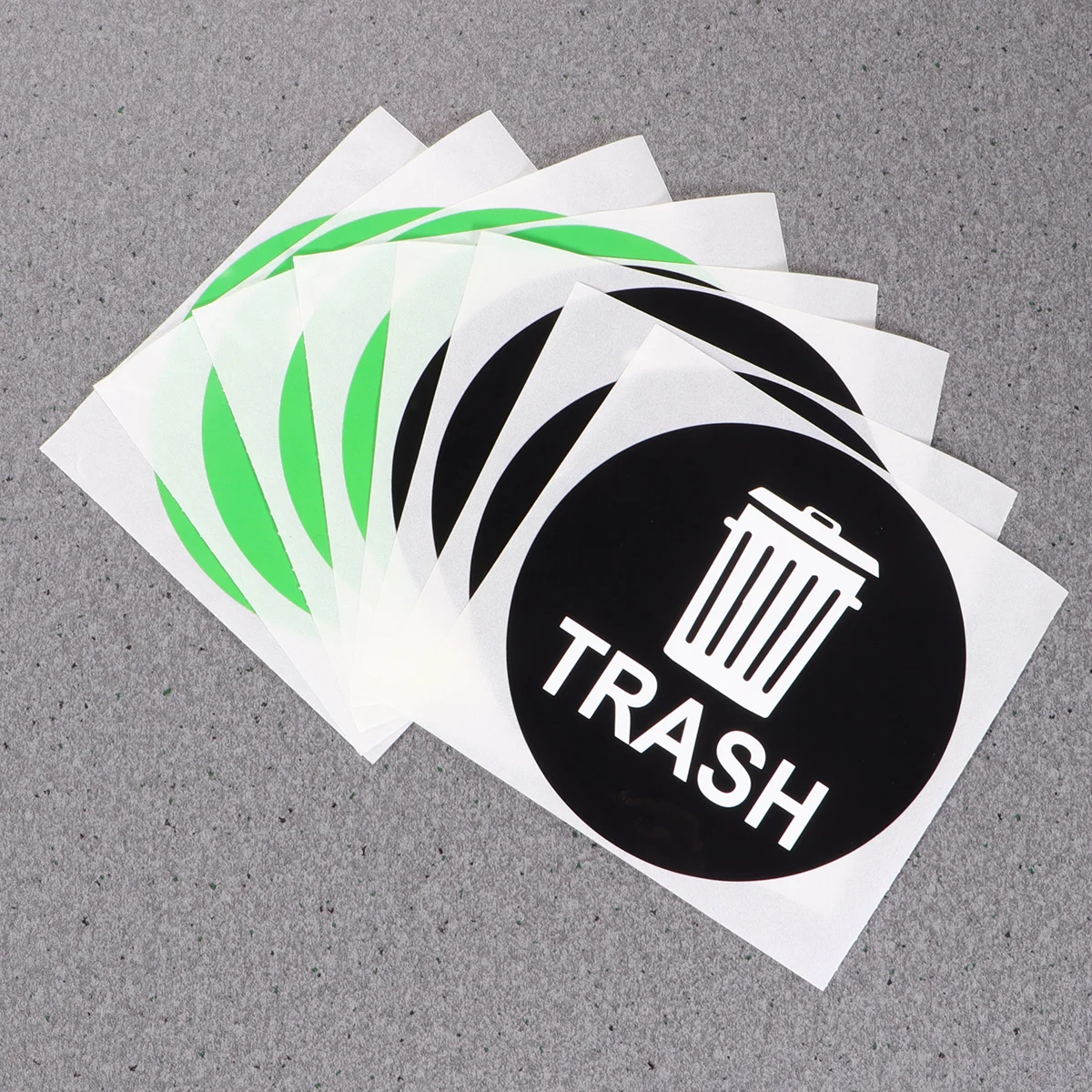

8pcs Trash Can Sticker Waterproof Pvc Self Adhesive Gloss Vinyl For Recycling Bin Wall Steel Glass Surface Trash Decal Sign