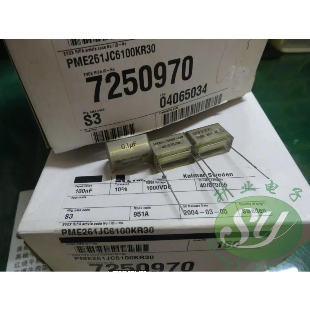 

PME261 0.1uf/1000v-/500V~ u1 100nf 104 brand new 21mm film capacitor PME261JC6100K