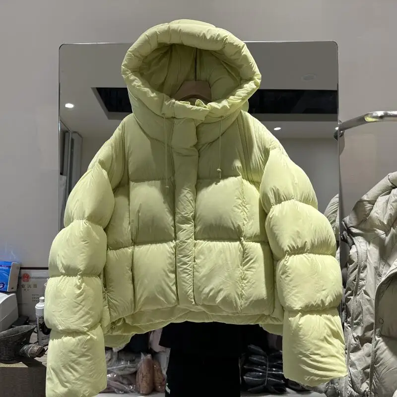 جديد إمرأة أسفل معاطف فضفاضة عادية الشتاء مقنعين الإناث الأبيض بطة أسفل سترة الكورية الراحة الدافئة سترات أبلى الموضة #5