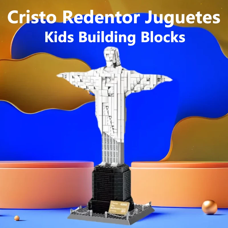 

973 шт. строительные блоки, бразильская архитектура, ориентир Cristo Redentor Juguetes, детские блоки-головоломки, украшения, игрушки для детей, подарки