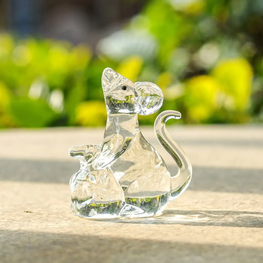 Figurine Souris Porte-Bonheur Souvenir d'Anniversaire Attirant la Richesse, Mini Modèle Animal Créatif de Dessin Animé, Ornements de Table pour Salon