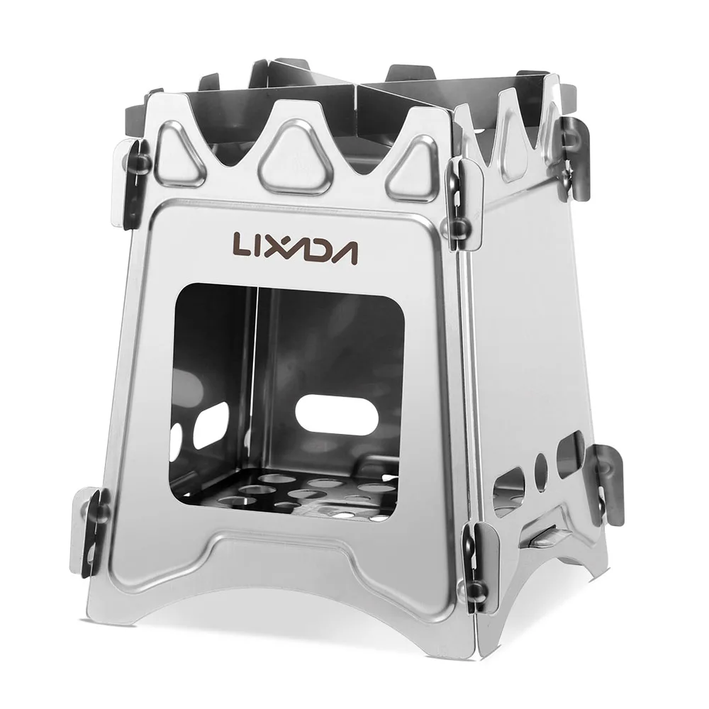 Lixada Compact Folding Wood Stove for Outdoor Camping Cooking Picnic