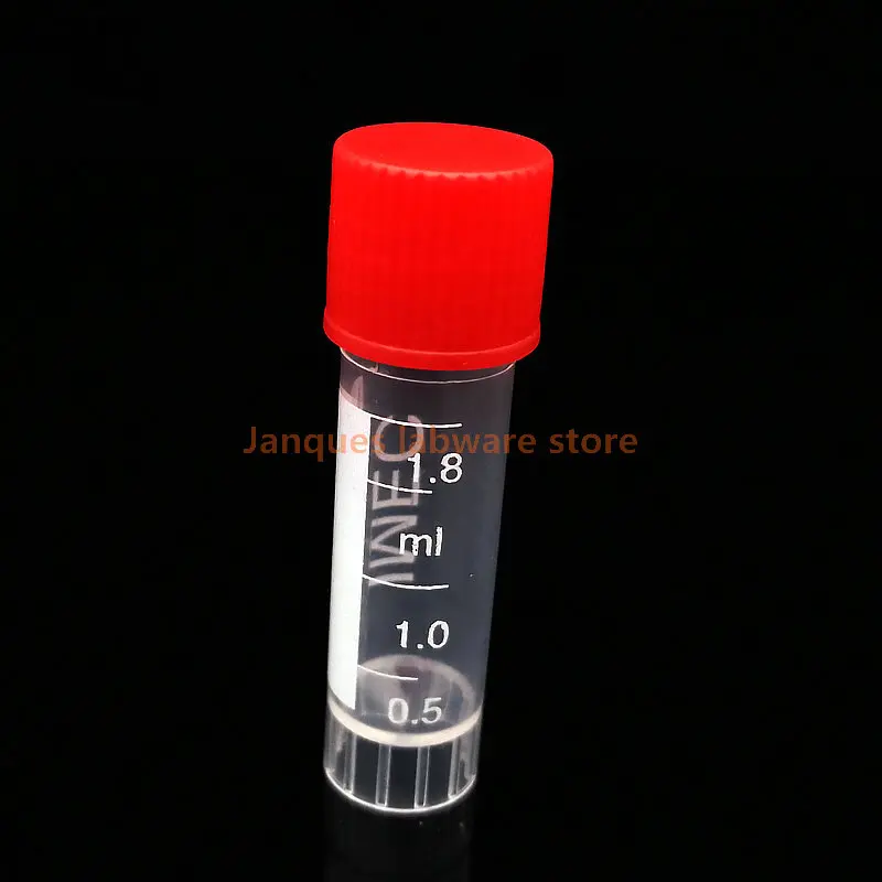 100pcs//lot 1.8ml laboratory Plastic Freezing Tube Cryo Preservative Tube Sample Cryovial With Color cap