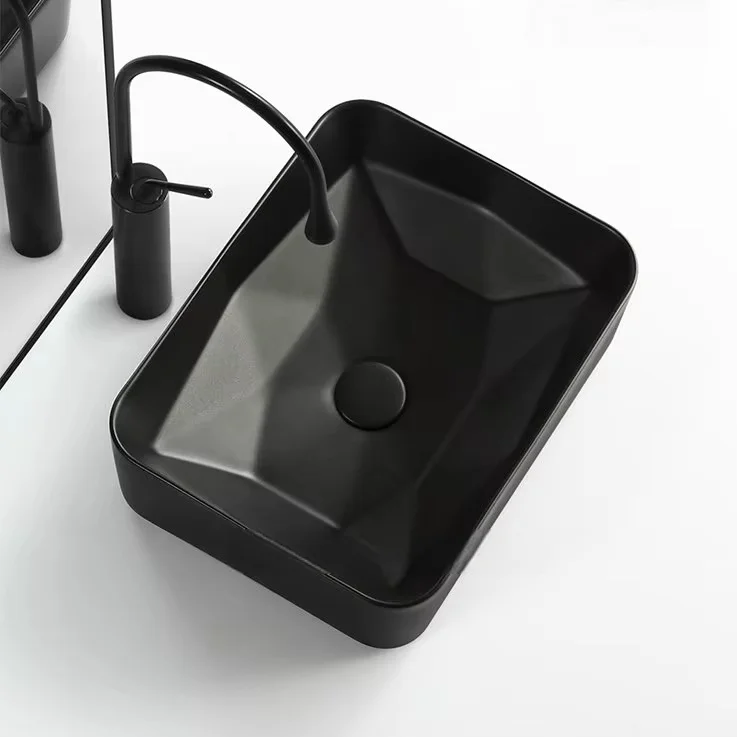 

z Ceramic new counter top mounted matte color modern hand wash basin for bathroom use