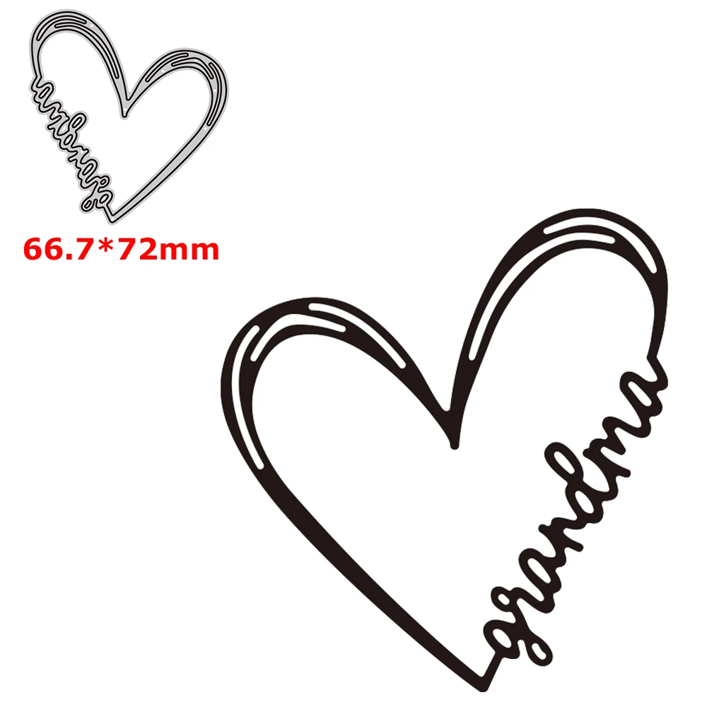 

Grandma Love Heart Metal Cutting Dies for DIY Scrapbooking Paper Cards Crafting Making Template Cardmaking Project 2023 Hot Sale