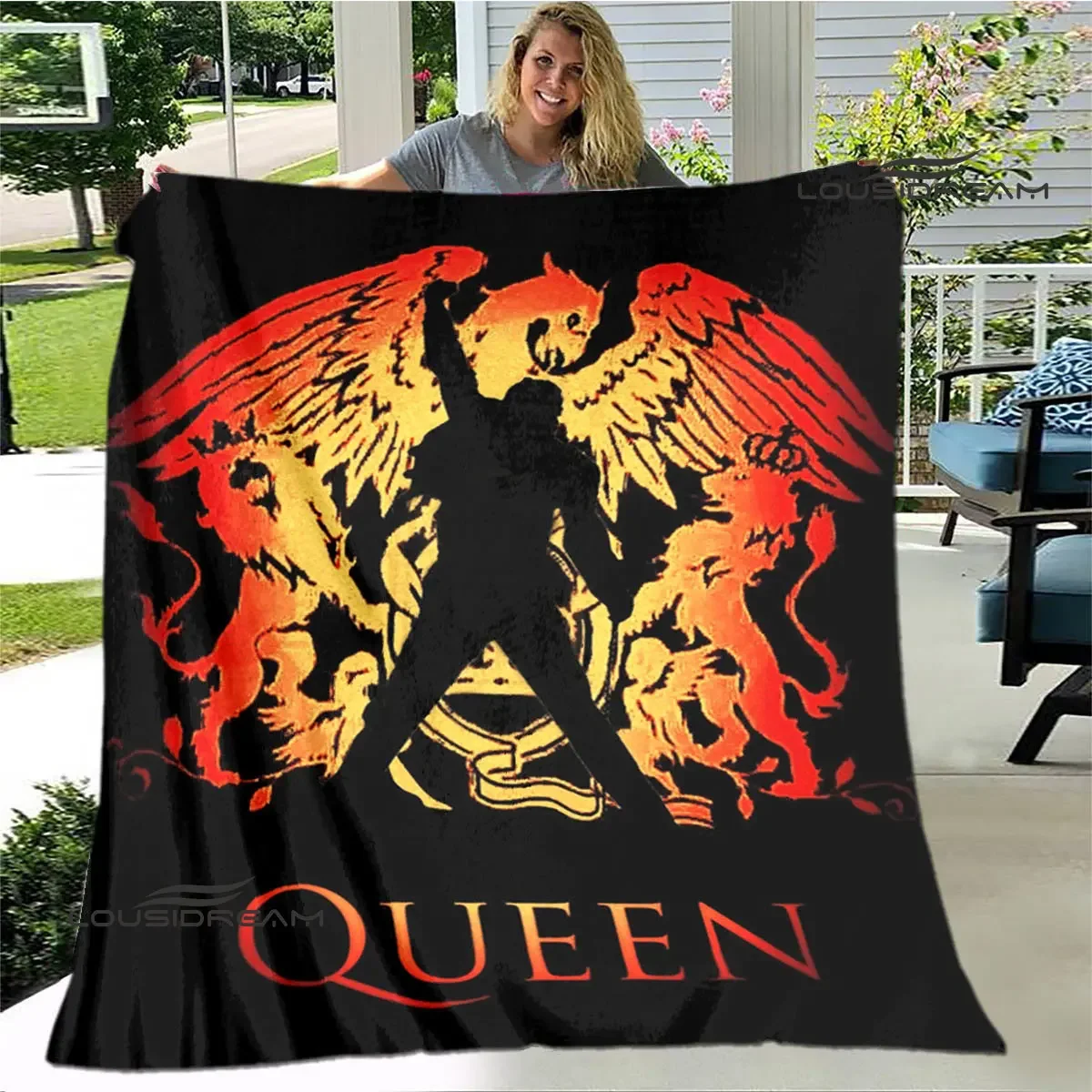 بطانية بطبعة فرقة كوين كلاسيكية ، فلانيل ، مريح ، منزل ، سفر ، سرير ، هدية عيد ميلاد ، رحلة