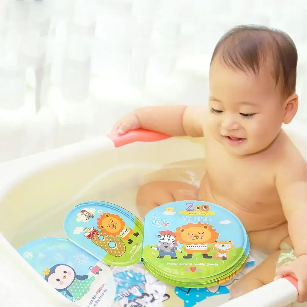 

Soft Baby EVA Cartoon Bath Books with BB Whistle Early Educational Bathroom Toys Activity Waterproof Pages Baby Book for Toddler