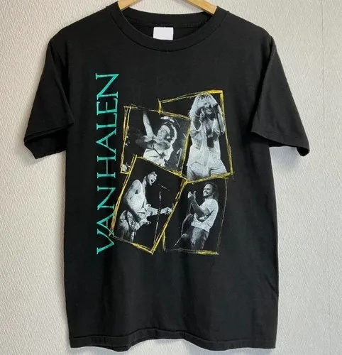 Camiseta unisex VTG 80's Van Halen World Tour, camiseta unisex adecuada para ropa de calle, hip-hop, moda urbana