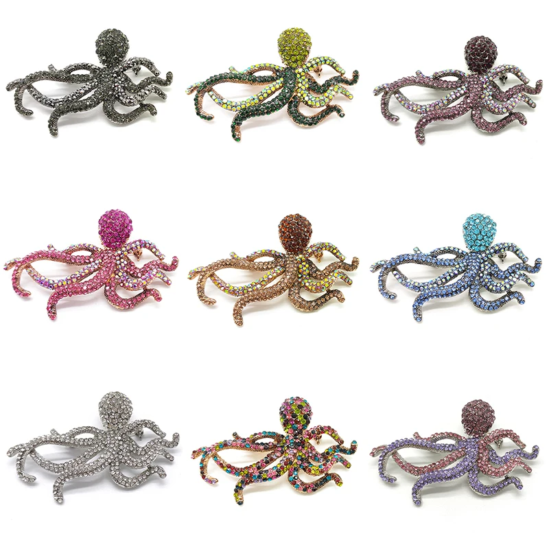 2023 New Big Octopus 10 Color Sea Creature Squid Aristocratic Custom Clothing Brooch Accessories Brooches for Women Jewelry