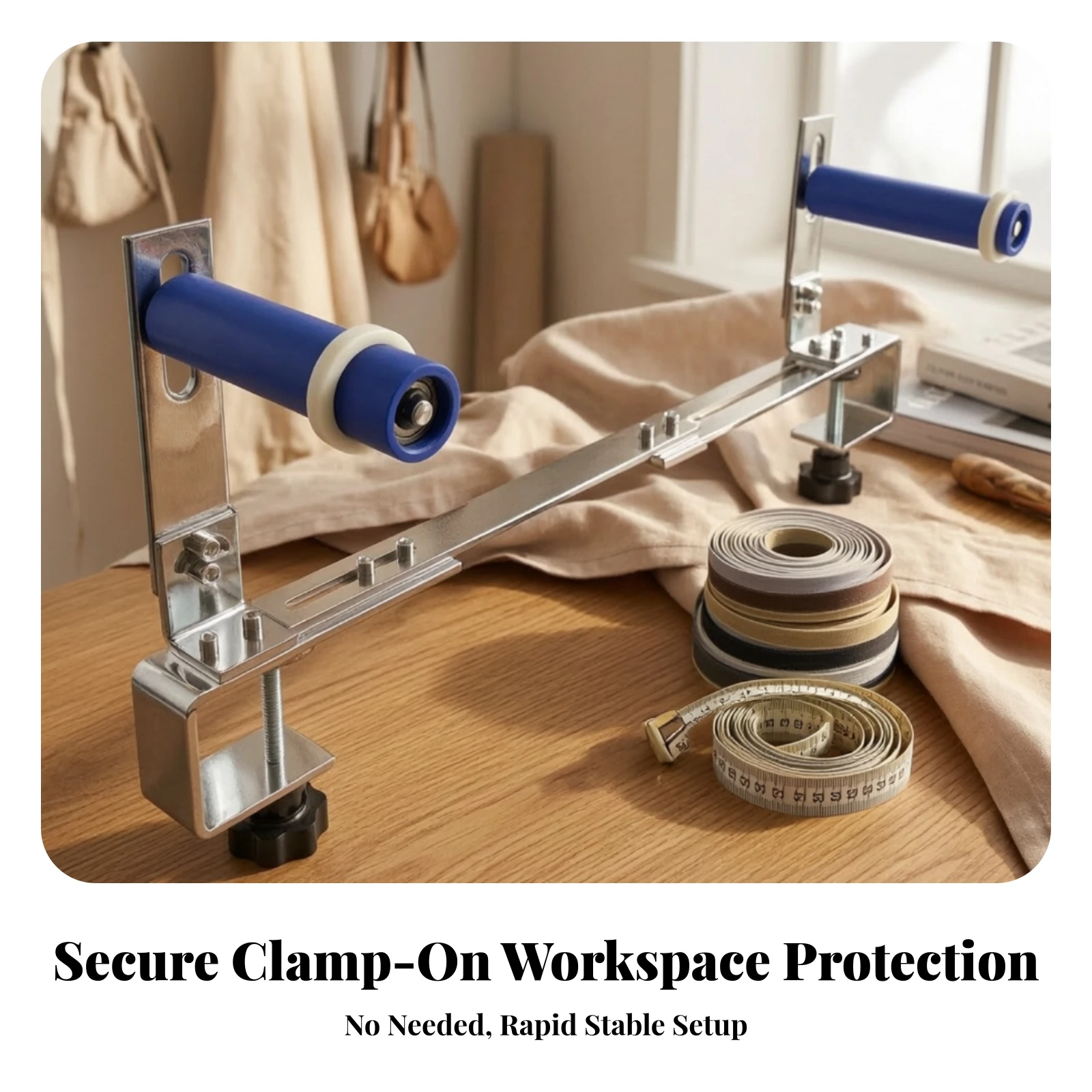 Sewing Machine Attachment with Table Clamp Precision Elastic Sewing Guide Attachment Universal Space-Efficient for Seamstresses